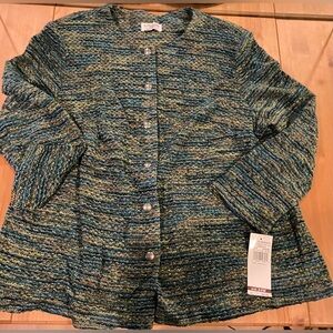 NWT Alfred Dunner Multicolored Button-Up Cardigan Size 24W